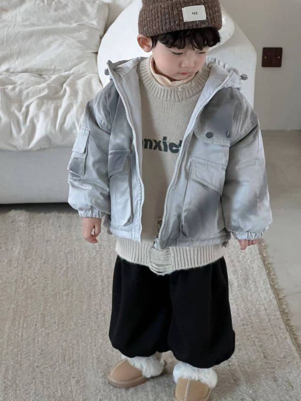 <<80-120>>暖冬霧感漸變夾棉外套 