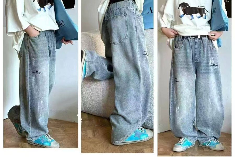 <<130-150>>復古美式丹寧褲 