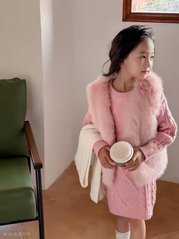 <<110-150>>雪絨格裙小淑女休閒三件式套裝(3色) 