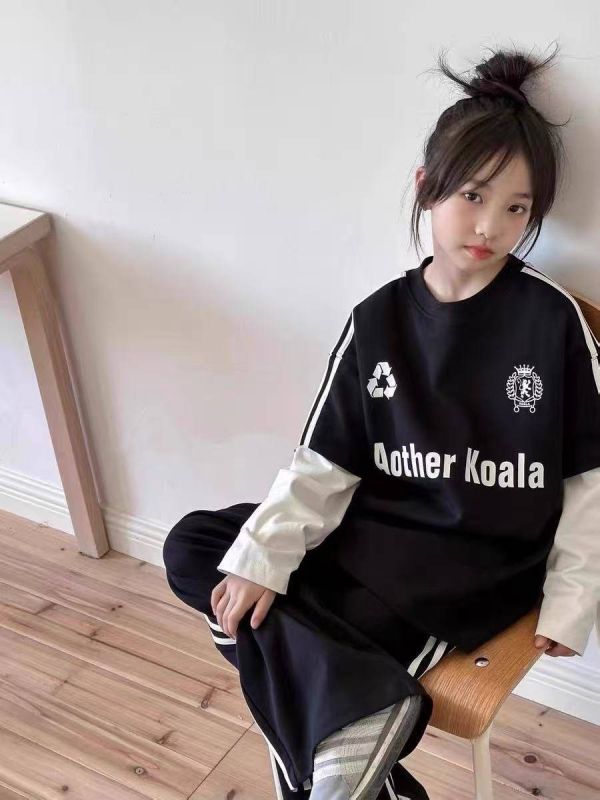 <<130-170>>街頭拼接logo運動上衣(2色) 