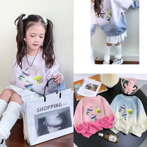 <<130-170>>彩虹果昔搖搖杯少女上衣 