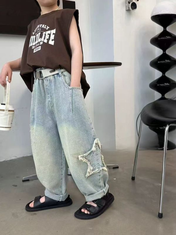 <<105-125>>大星星美式街頭牛仔褲 