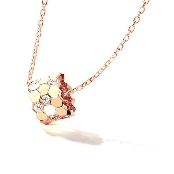 Bee de Chaumet 小型項鏈 玫瑰金, 黃K, 白K金, 鑽石