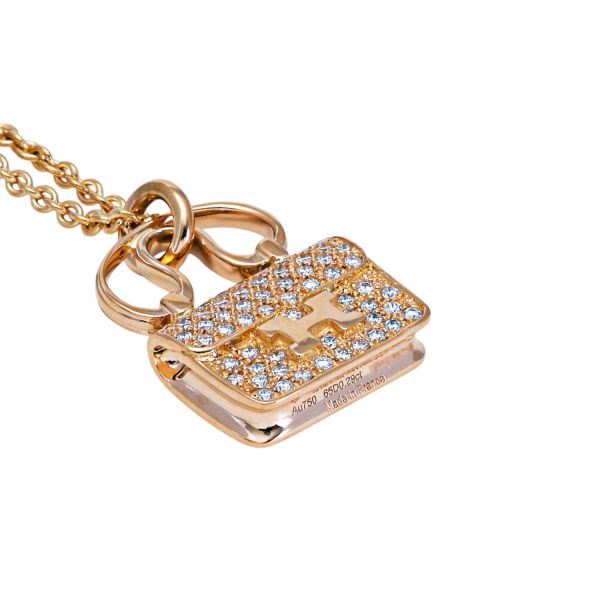 愛瑪仕Amulettes Constance玫瑰金鑲鑽長項鍊 首飾珠寶