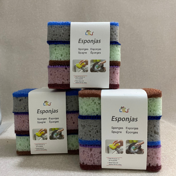 高密度雙面洗碗海綿-3入組 