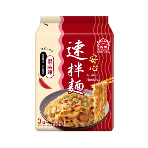 義美 安心速拌麵 麻油爆薑 3包入 