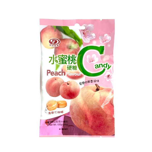 綠得水蜜桃硬糖 100g 