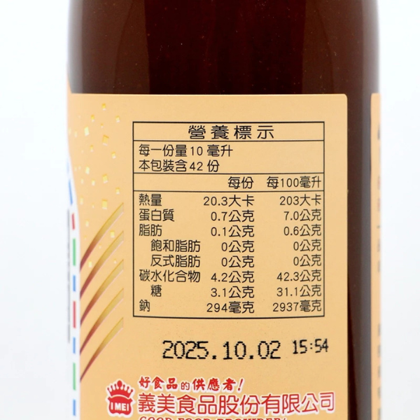 義美純釀造黑豆蔭油膏 420ml 