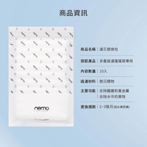 〔多重過濾蓮蓬頭專用〕濾芯替換包10入 