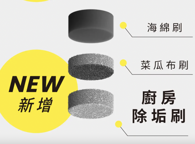 HOTO 好嚕 短柄電動清潔刷 替換刷頭配件 