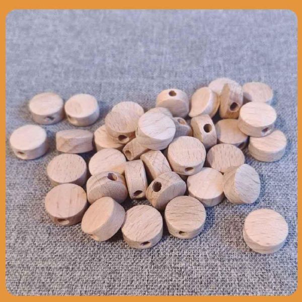 櫸木扁圓木珠（20入）｜有孔木珠｜串珠材料｜DIY手作 櫸木扁圓木珠,木扁珠,櫸木珠,木珠,有孔木珠,串珠材料,木珠材料,DIY手作,編織材料,幼兒園教材,勞作材料,木製串珠,木製珠子