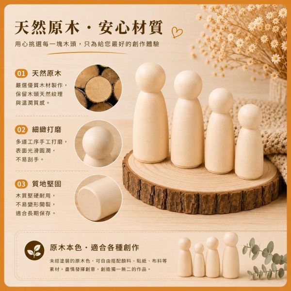彩繪木頭人偶 4入【中羿創客+】木製人偶｜木頭人｜DIY彩繪｜畫畫素材｜親子手作｜美勞材料｜彩繪白胚 彩繪木頭人偶,木製人偶,木頭人,木頭人偶,彩繪白胚,木製白胚,DIY彩繪,DIY材料,手作材料,美勞材料,彩繪材料,畫畫素材,親子手作,兒童美勞,幼兒園美勞,學校美勞材料,手作教學材料,木作素材,木頭素材,原木人偶,木製擺飾,原木擺件,DIY手作,木製工藝品