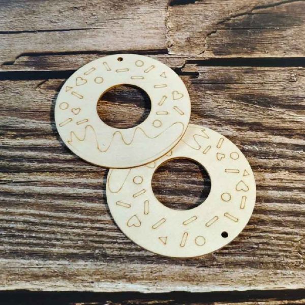 甜甜圈造型木片(5入) 附繩子｜雷切木片｜彩繪木片｜木牌｜吊牌 ｜親子勞作｜DIY手作｜美術工藝材料 甜甜圈造型木片,雷切木片,彩繪木片,木牌,吊牌,親子勞作,DIY手作,美術工藝材料