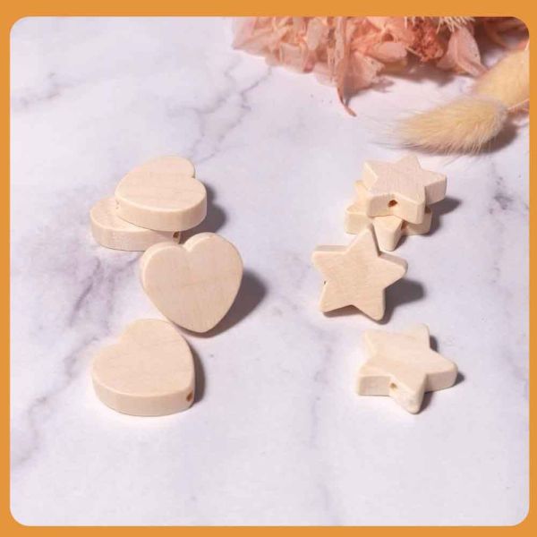 愛心&星星造型木串珠(20入)｜木珠｜串珠｜造型木珠｜美術材料｜工藝材料｜創客材料｜DIY材料 愛心&星星造型,木串珠,木珠,串珠,造型木珠,美術材料,工藝材料,創客材料,DIY材料