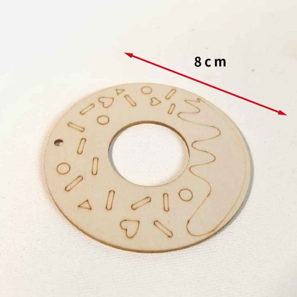 甜甜圈造型木片(5入) 附繩子｜雷切木片｜彩繪木片｜木牌｜吊牌 ｜親子勞作｜DIY手作｜美術工藝材料 甜甜圈造型木片,雷切木片,彩繪木片,木牌,吊牌,親子勞作,DIY手作,美術工藝材料