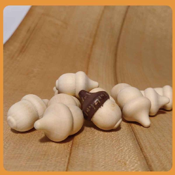 彩繪白胚 木頭橡果 (10入)｜DIY彩繪木頭｜造型擺飾｜創意彩繪｜美術材料｜工藝材料｜創客材料｜DIY材料 彩繪白胚,木頭橡果,DIY彩繪木頭,造型擺飾,創意彩繪,美術材料,工藝材料,創客材料,DIY材料