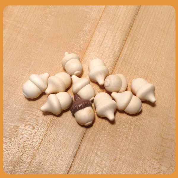 彩繪白胚 木頭橡果 (10入)｜DIY彩繪木頭｜造型擺飾｜創意彩繪｜美術材料｜工藝材料｜創客材料｜DIY材料 彩繪白胚,木頭橡果,DIY彩繪木頭,造型擺飾,創意彩繪,美術材料,工藝材料,創客材料,DIY材料