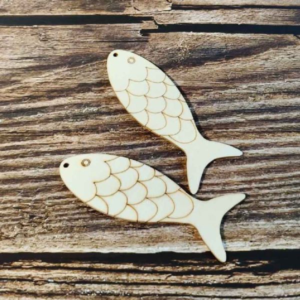 魚造型木片(5入) 附繩子｜雷切木片｜彩繪木片｜木牌｜吊牌 ｜親子勞作｜DIY手作｜美術工藝材料 魚造型木片,雷切木片,彩繪木片,木牌,吊牌,親子勞作,DIY手作,美術工藝材料