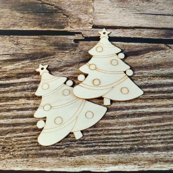 聖誕樹造型木片(5入) 附繩子｜雷切木片｜彩繪木片｜木牌｜吊牌 ｜親子勞作｜DIY手作｜美術工藝材料 聖誕樹造型木片,雷切木片,彩繪木片,木牌,吊牌 ,親子勞作,DIY手作,美術工藝材料