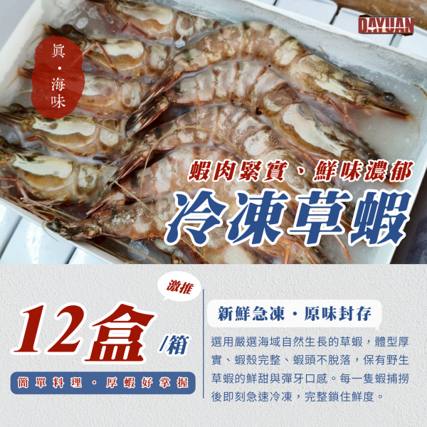 【商用批發】頂級冷凍草蝦 箱出量販 (8P / 12盒入) 職人備料, 穩定成本, 供應商直營, 起源信任, 小額免運, 低門檻補貨, 草蝦批發, 箱出量販, 8P草蝦, 大草蝦供應商, 商用海鮮批發, 串燒食材供應商, 露營食材批發, 台中餐飲供應鏈, 台中自取免運