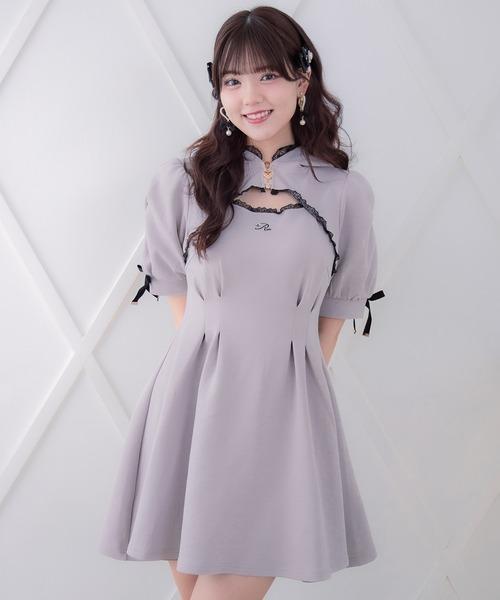 ROJITA 貓耳連帽衛衣洋裝 灰色 / F碼 