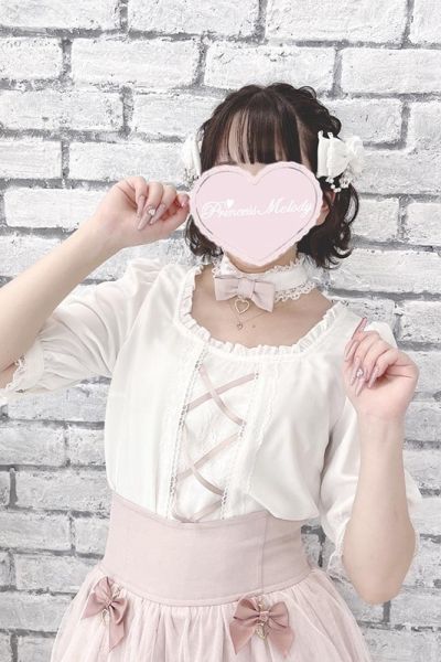 Princess Melody 絲帶頸鍊襯衫 白色 / 黑色 / 粉色 F碼 