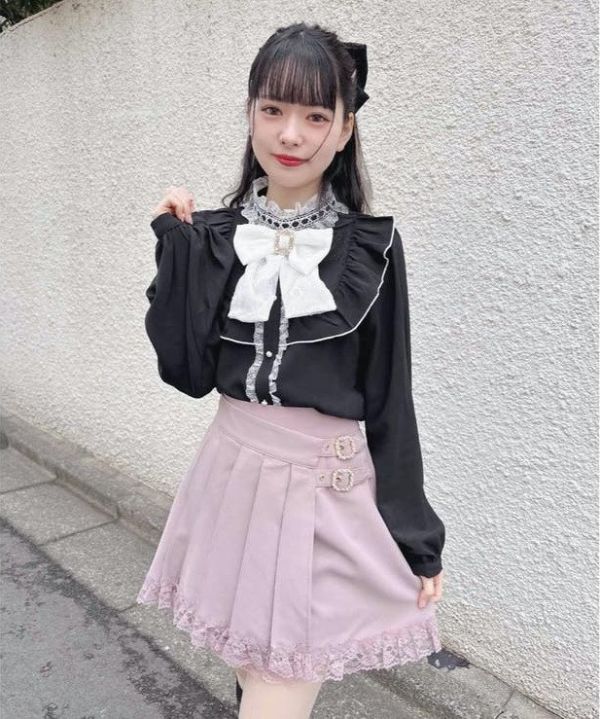 Rojita 粉色百褶A字裙褲 