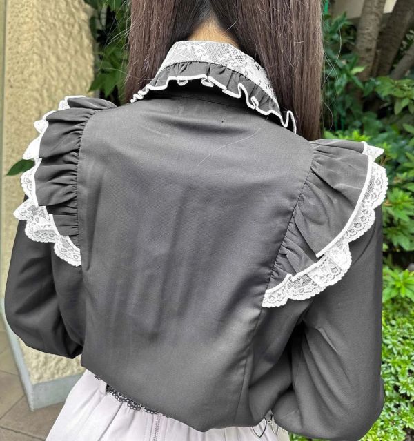 ROJITA 袖口心形扣帶襯衫 黑色 / F碼 