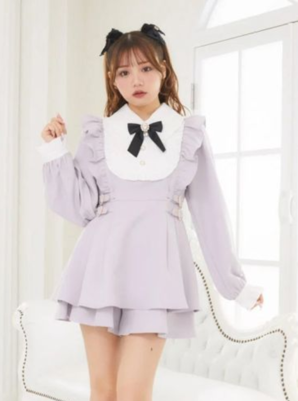 ROJITA 約克拼接側扣套裝 紫色 / F碼 