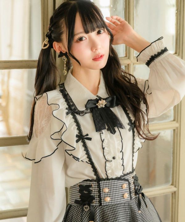 ROJITA 迷你蝴蝶結襯衫 白色 / 黑色 / 粉色 / 長袖 /F碼 