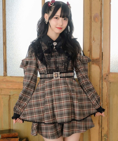 ROJITA 蕾絲拼接露肩套裝 黑色 / 粉色 / 棕色 /F碼 