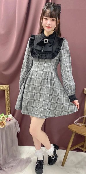 ROJITA 拼接約克設計的喇叭裙洋裝 F碼 
