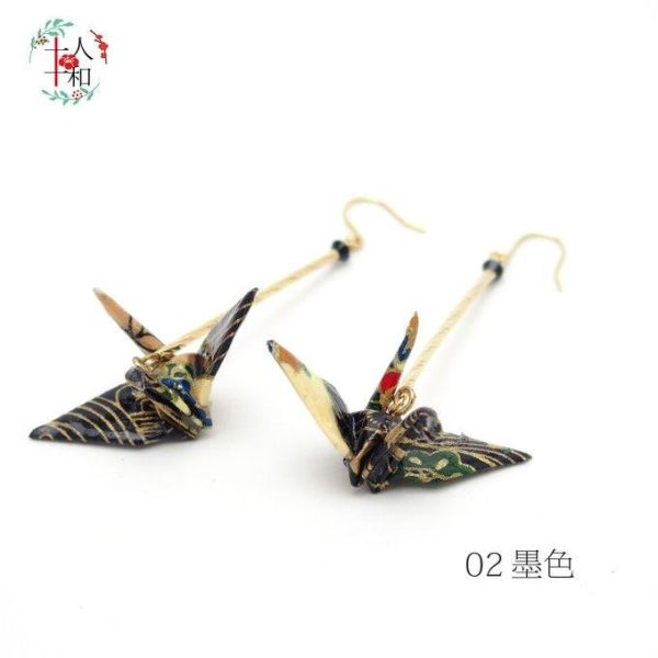 【和風紙鶴垂墜耳環】十人十和 