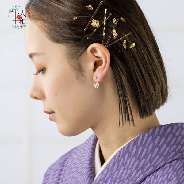 【櫻花樹脂無耳洞耳環】十人十和 