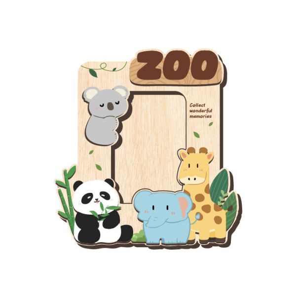相框木質冰箱貼-可愛動物園 木頭客製化禮物,送朋友木製禮物,生活用品刻字訂做,一件也能做木製禮物,不撞禮的客製化禮物