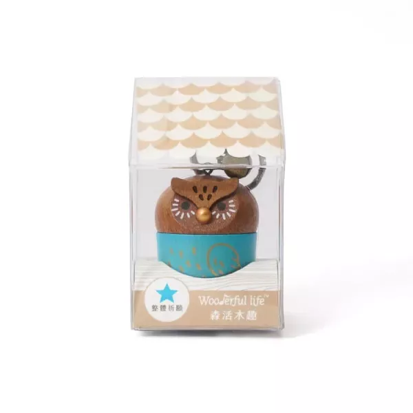 臺灣角鴞整體運木製鎖圈 