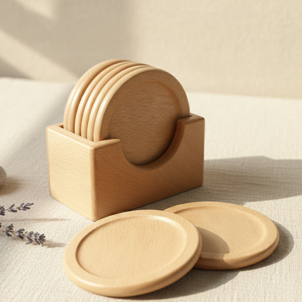 日式原木杯墊套組 