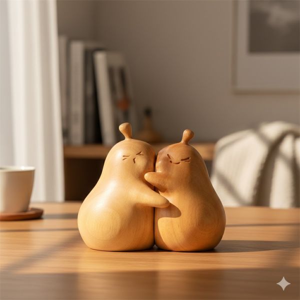 永不分梨手工木雕桌面擺飾 