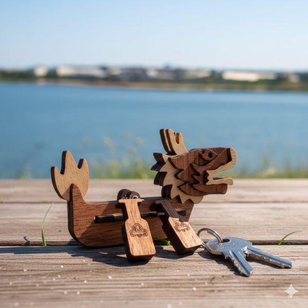 龍舟造型壁掛鑰匙圈 