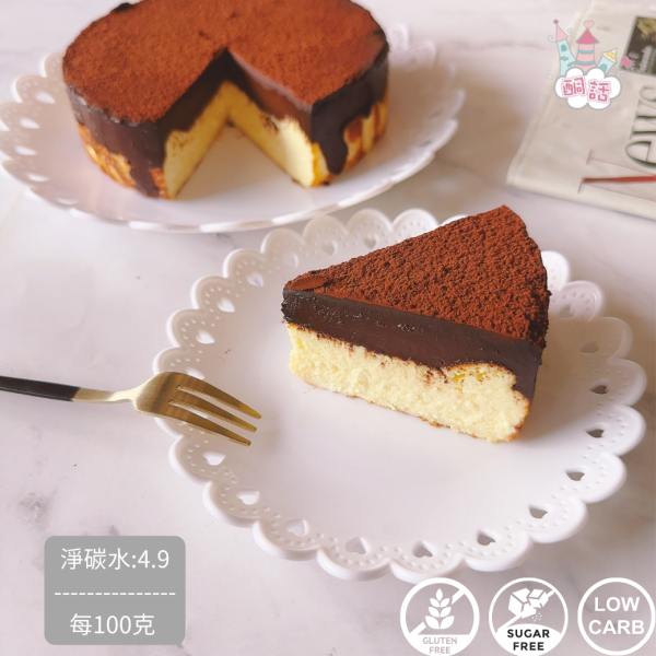酮話 – 生巧克力巴斯克乳酪蛋糕-6吋 低醣甜點, 無麩質, 無精緻糖, 生酮點心, 酮話, 低醣烘焙, 健康甜點, 血糖控制, 台中烘焙, 手工製作