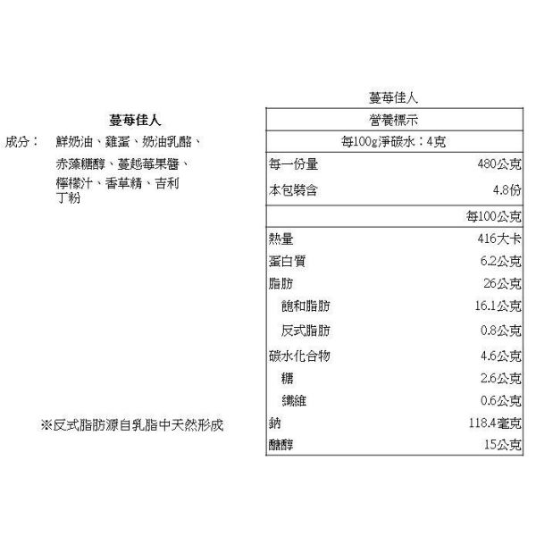 酮話 -格子慕斯蛋糕 – 蔓苺佳人6吋520g 