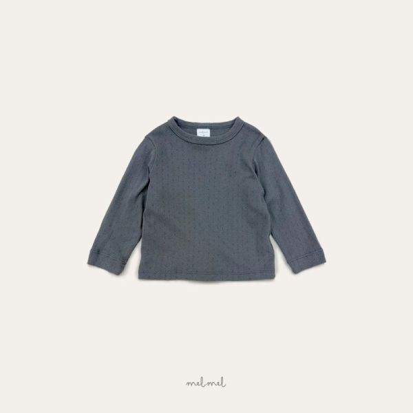 melmel/長袖上衣/日常穿搭/領口圓領/鏤空點狀花紋/3色 melmel/長袖上衣/日常穿搭/領口圓領/鏤空點狀花紋/正韓童裝/秋裝/內搭