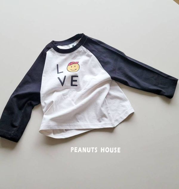 Peanuts house 花生家/長袖上衣/LOVE/美式風 Peanuts house 花生家/長袖上衣/LOVE/美式風/正韓童裝/童裝/秋裝