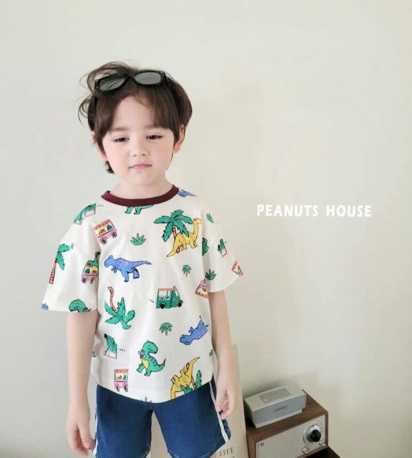 Peanuts house 花生家/2025夏/短袖上衣/恐龍 Peanuts house 花生家/正韓童裝/短袖上衣/恐龍