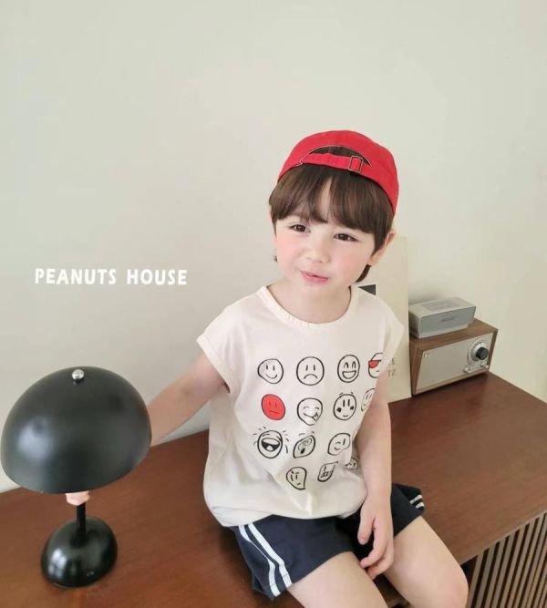 Peanuts house 花生家/2025夏/短袖上衣/表情/2色 Peanuts house 花生家/正韓童裝/短袖上衣/表情