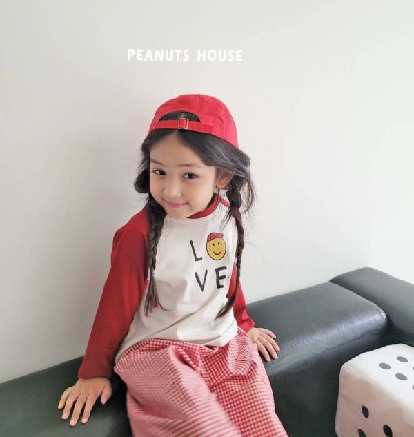 Peanuts house 花生家/長袖上衣/LOVE/美式風 Peanuts house 花生家/長袖上衣/LOVE/美式風/正韓童裝/童裝/秋裝