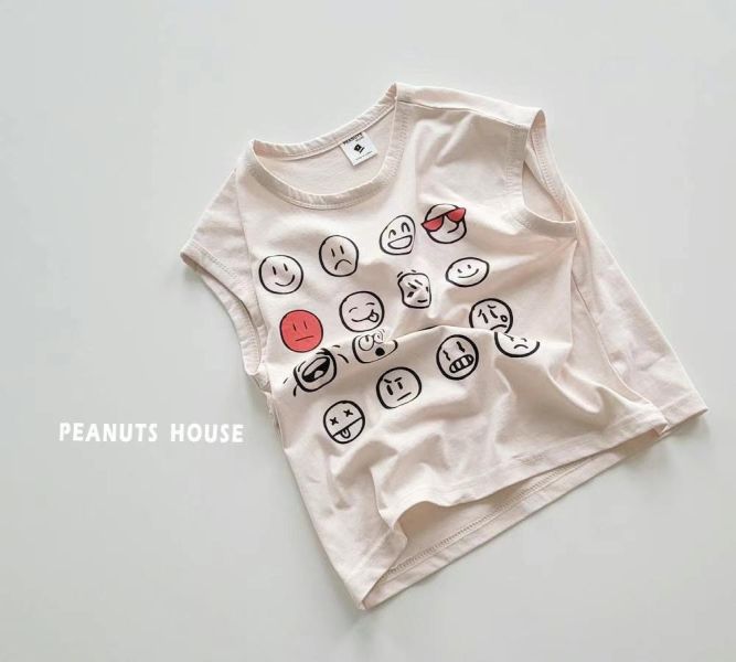 Peanuts house 花生家/2025夏/短袖上衣/表情/2色 Peanuts house 花生家/正韓童裝/短袖上衣/表情