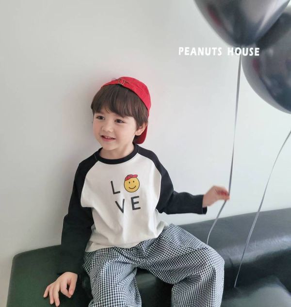 Peanuts house 花生家/長袖上衣/LOVE/美式風 Peanuts house 花生家/長袖上衣/LOVE/美式風/正韓童裝/童裝/秋裝