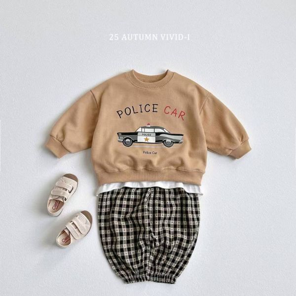 Vivid-i/長袖上衣/交通工具/校車/警車/消防車/英雄車隊/美式風格/5色 