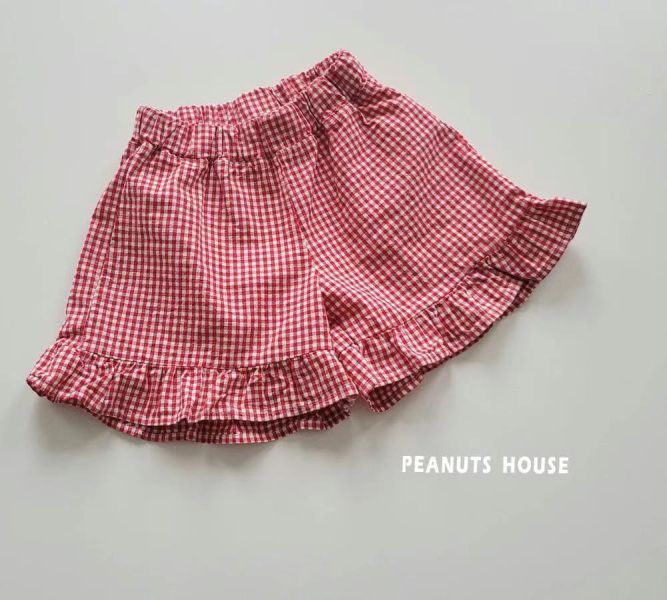 Peanuts house 花生家/2025夏/下擺荷葉短褲/2色 Peanuts house 花生家/正韓童裝/下擺荷葉短褲/2色